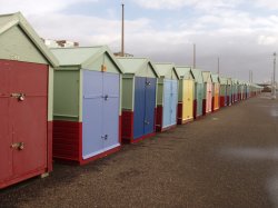 A row of beach huts